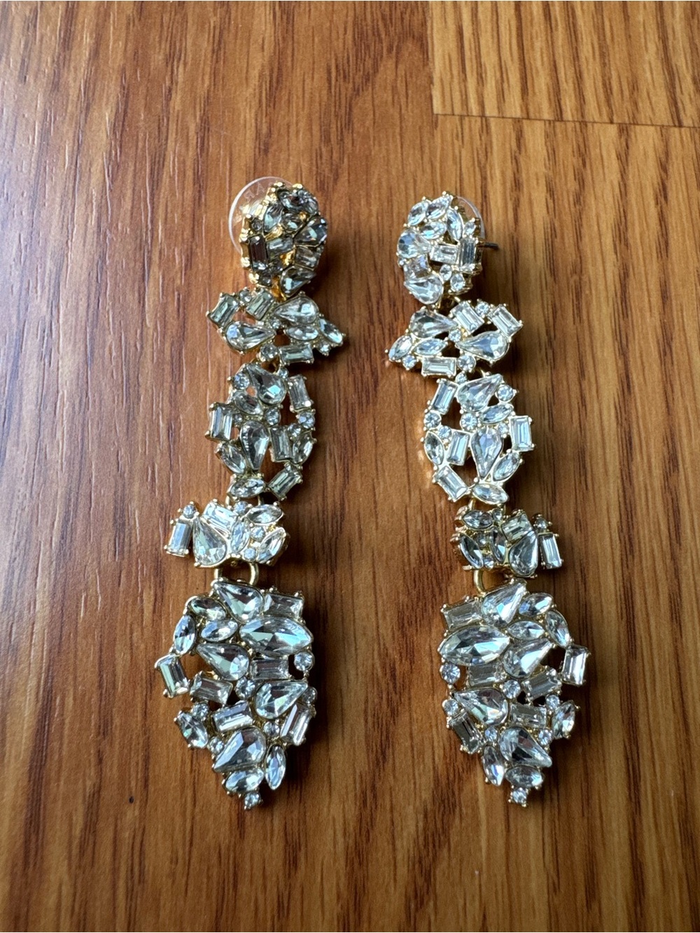BaubleBar Gold and Crystal Cascade Drop Earrings